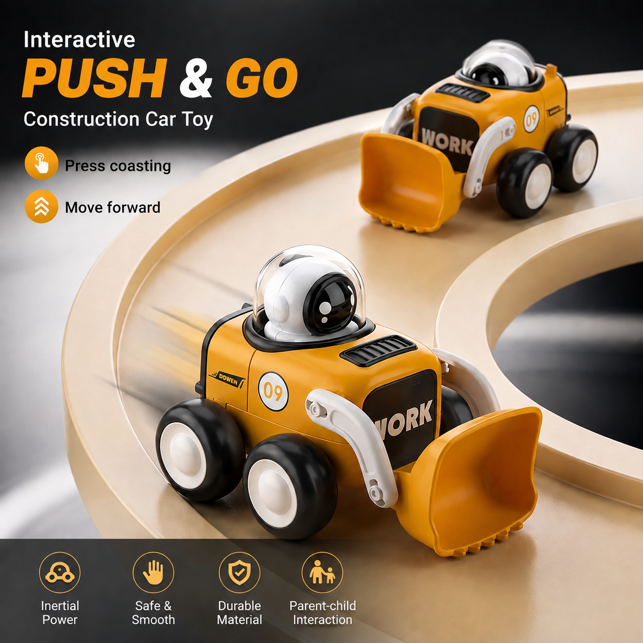 Kids Push & Go Astronaut Construction Vehicle Toy | Space Work Crew Engineering Vehicle Toy_img_1