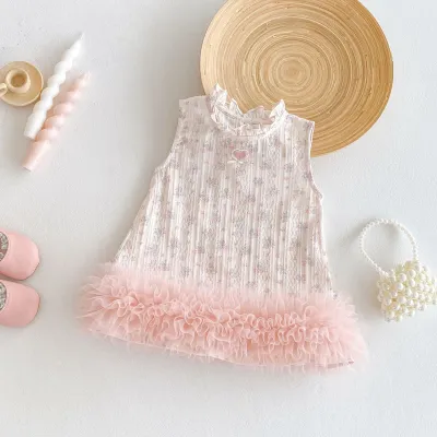 Baby Girl Floral Ruffle Soft Sleeveless Princess Party Dress (0 to 5 years) for yours ANGEL_img_0