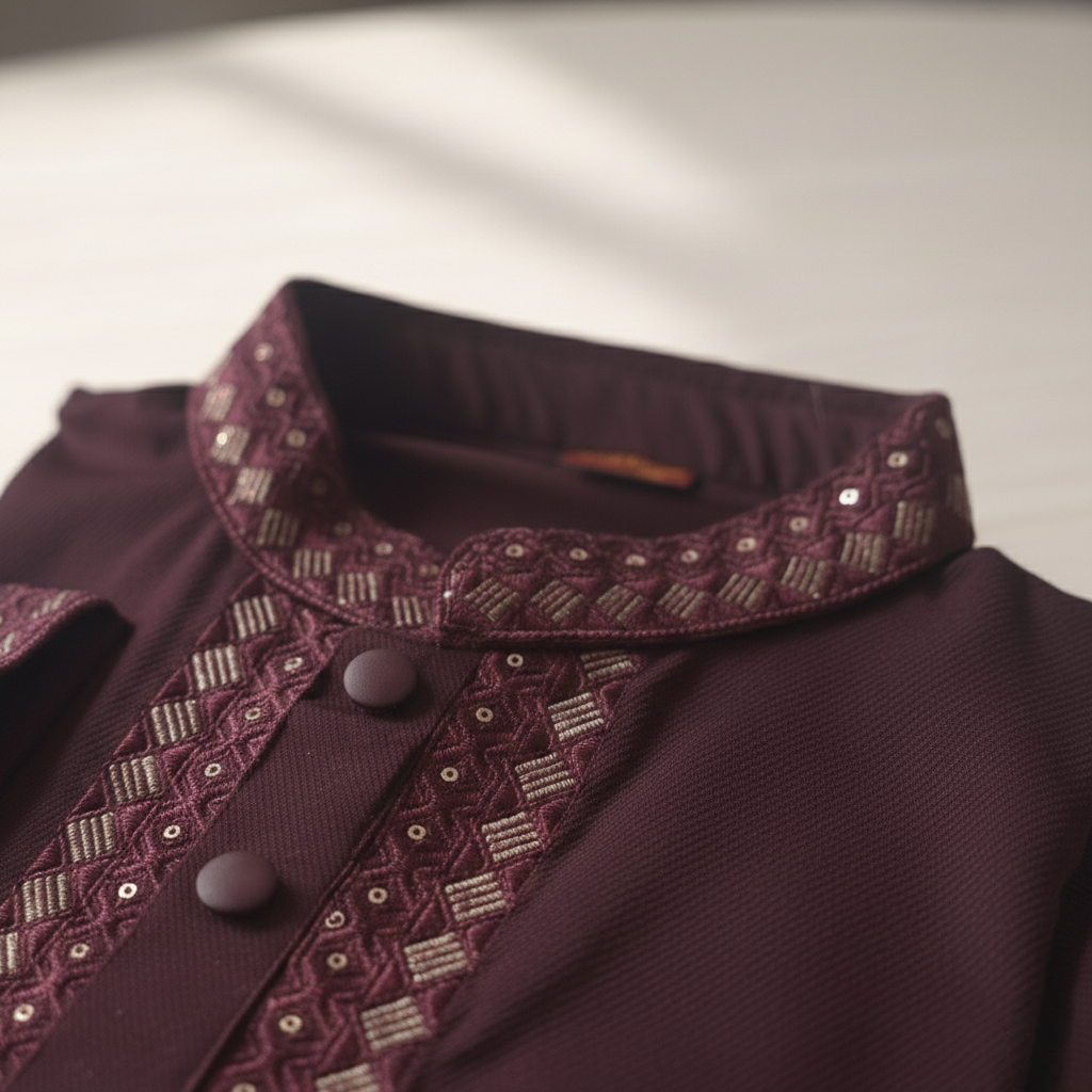 Kids Boy Premium Elegant China Saffron EID Panjabi with Pant (1 to 7 years)_img_6