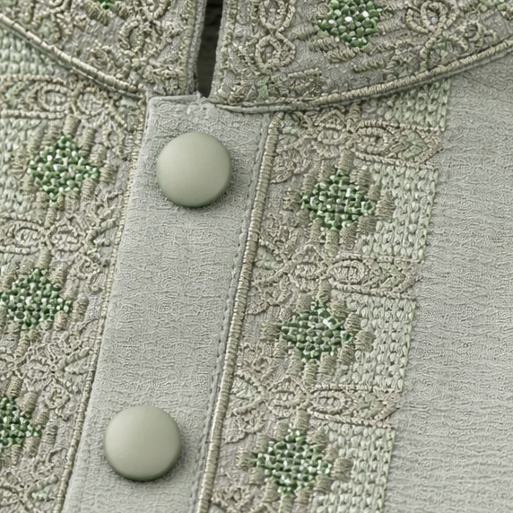 Kids Boy Premium Elegant China Vangchur Green EID Panjabi with Pant (1 to 7 years)_img_4