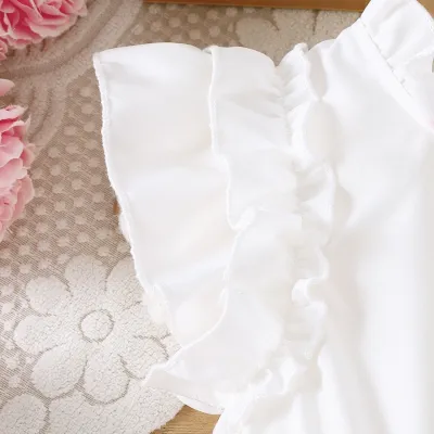 Kids Girls Pink & White Flutter Sleeve Blush Bow Twirl Party Dress (3 to 8 years)_img_6