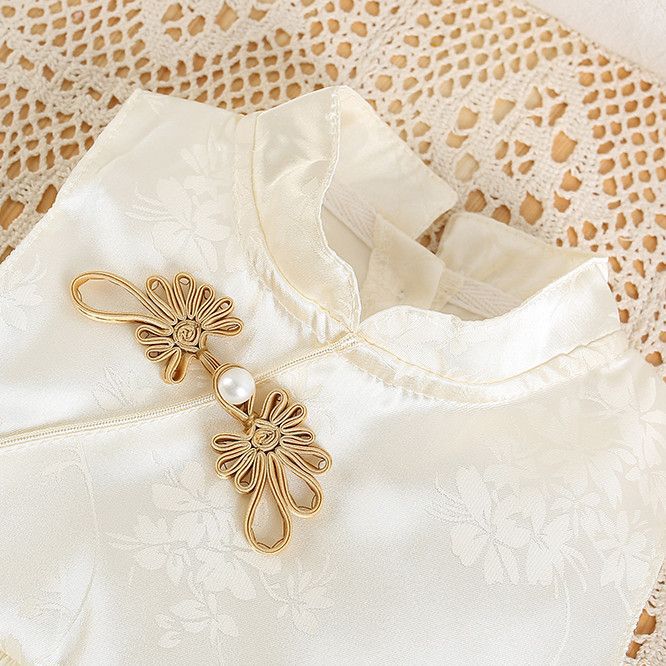 Baby Girl Elegant Sleeveless White Princess Floral Jacquard Summer Party Dress (0 to 18 months)_img_4