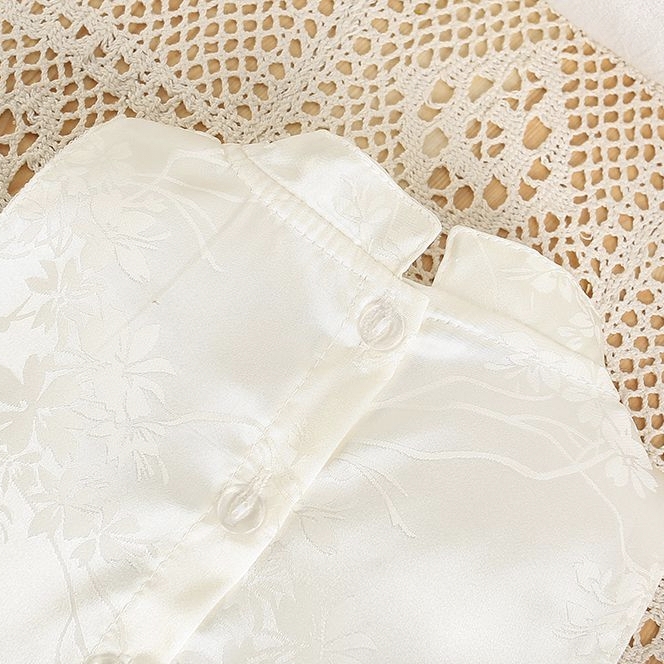 Baby Girl Elegant Sleeveless White Princess Floral Jacquard Summer Party Dress (0 to 18 months)_img_6