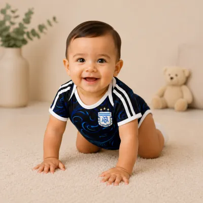 Baby Argentina World Cup 2026 Home / Away Jersey Romper Dress - Soft Cotton Football Jersey Bodysuit (0 to 12 months)_img_1