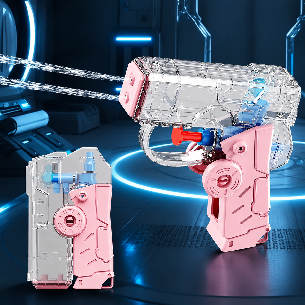 Kids Gyro Double Hole Water Gun | Foldable Mini Water Blaster | Summer Outdoor Water Toy