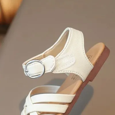 Kids Girls Cross Strap Summer Beach Leather Sandals (1.5 to 5 years)_img_7