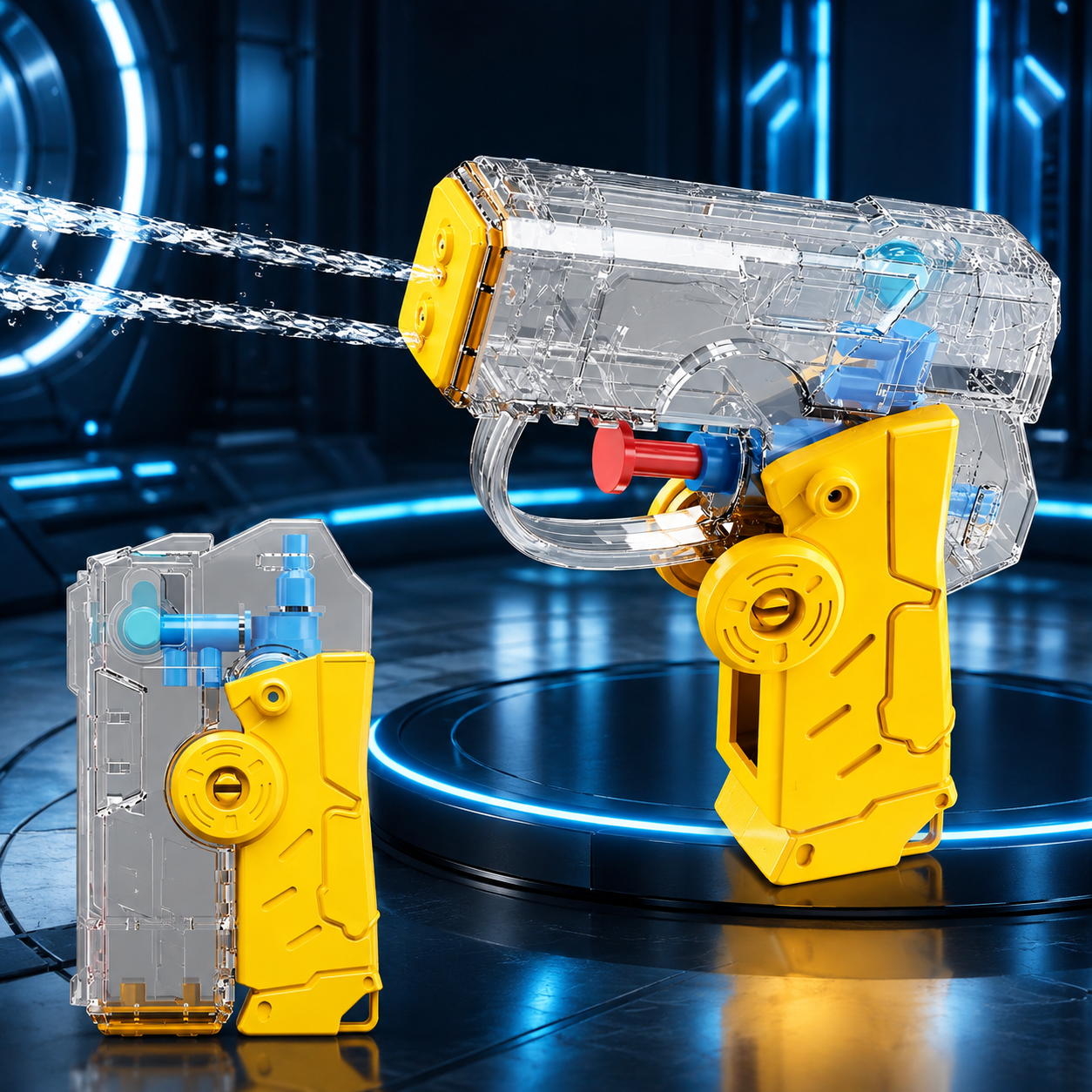 Kids Gyro Double Hole Water Gun | Foldable Mini Water Blaster | Summer Outdoor Water Toy_img_9