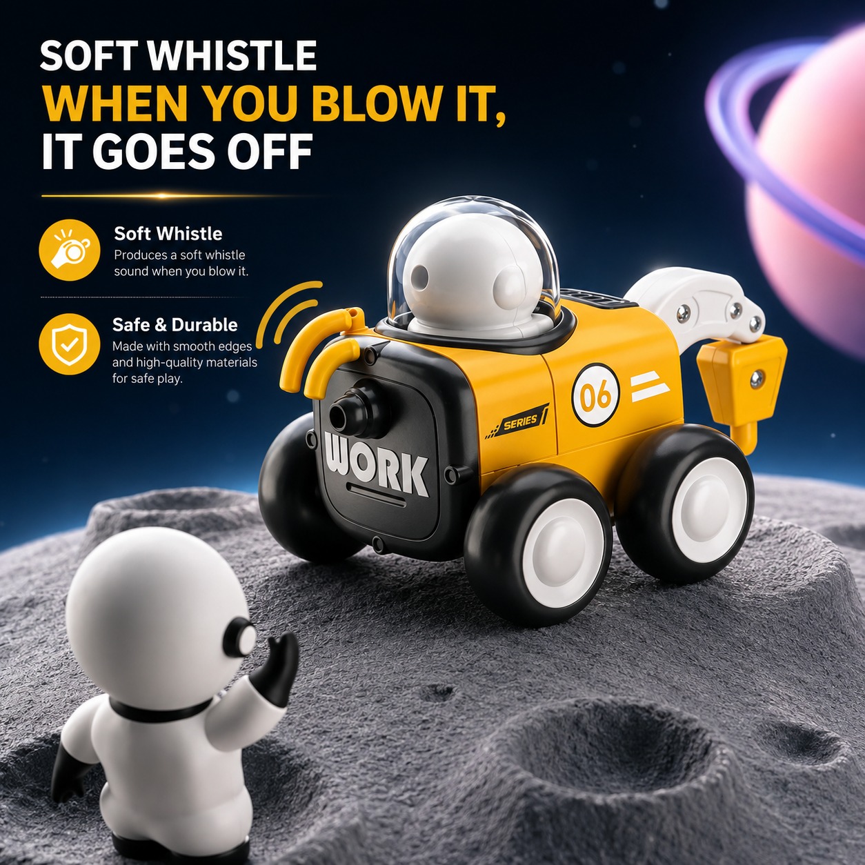 Kids Push & Go Astronaut Construction Vehicle Toy | Space Work Crew Engineering Vehicle Toy_img_4