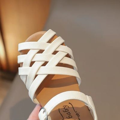 Kids Girls Cross Strap Summer Beach Leather Sandals (1.5 to 5 years)_img_5