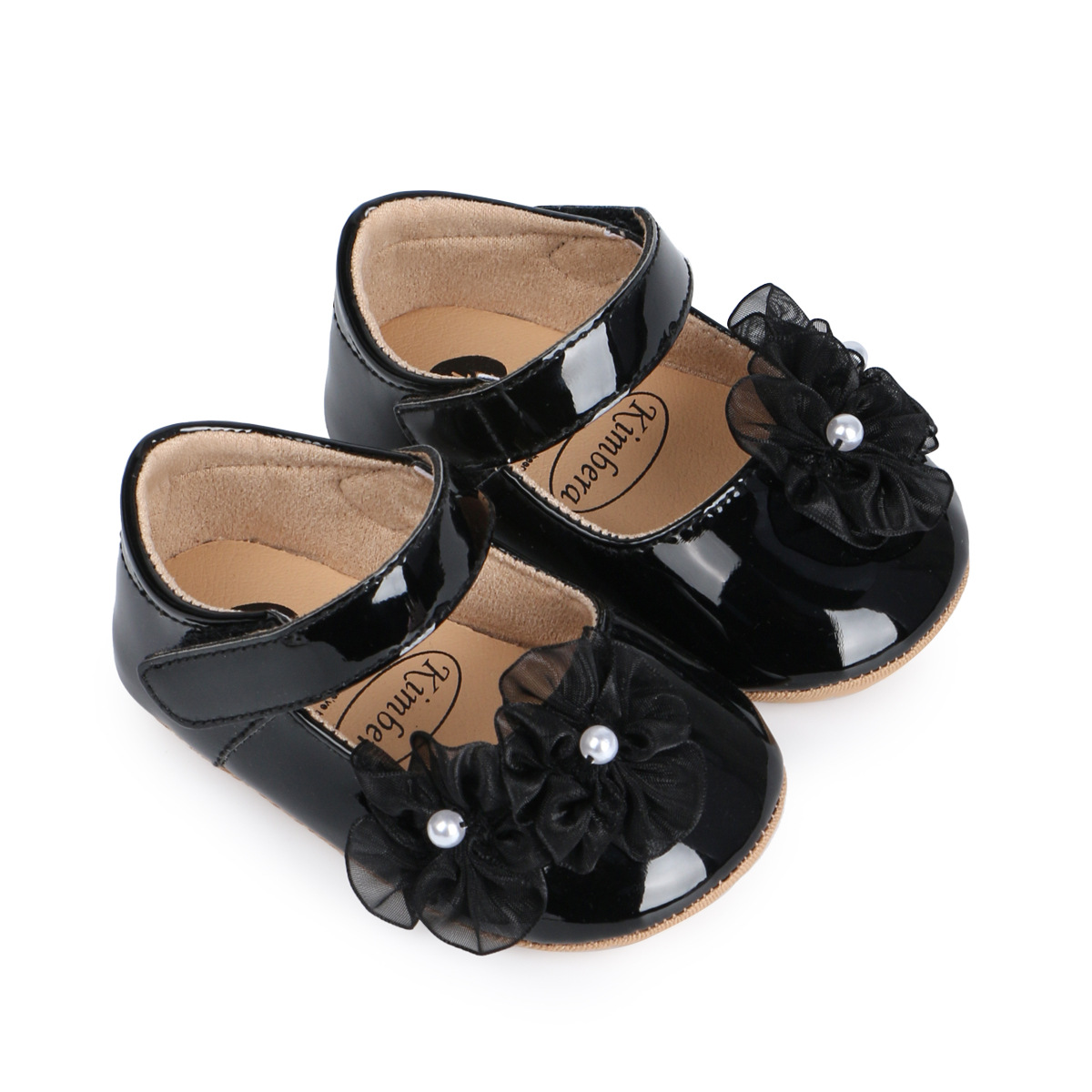 Baby Girl Floral Patent Leather Anti-Slip Sole Party Shoe (0 to 15 months) for ANGEL_img_3