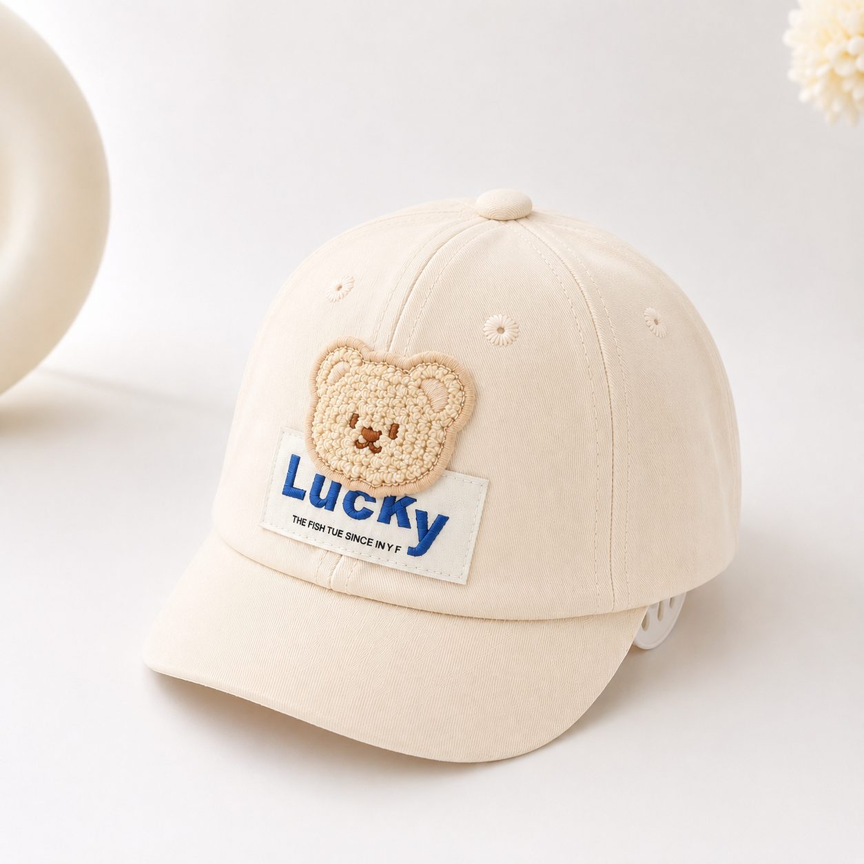 Kids Lucky Bear Cotton Cap | Soft Adjustable Baby Baseball Cap for Boys & Girls (6 months to 3)