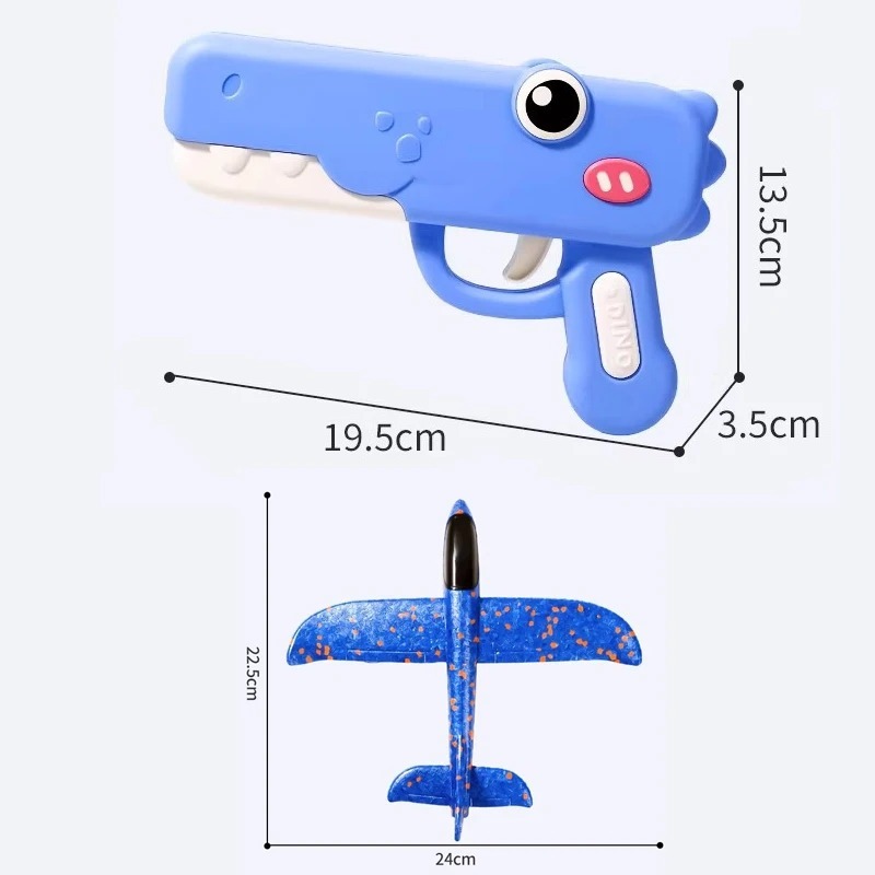 Kids Foam Airplane Launcher Gun Toy | EVA Glider Plane with Catapult Launcher | Outdoor Flying Toy for Boys & Girls_img_4