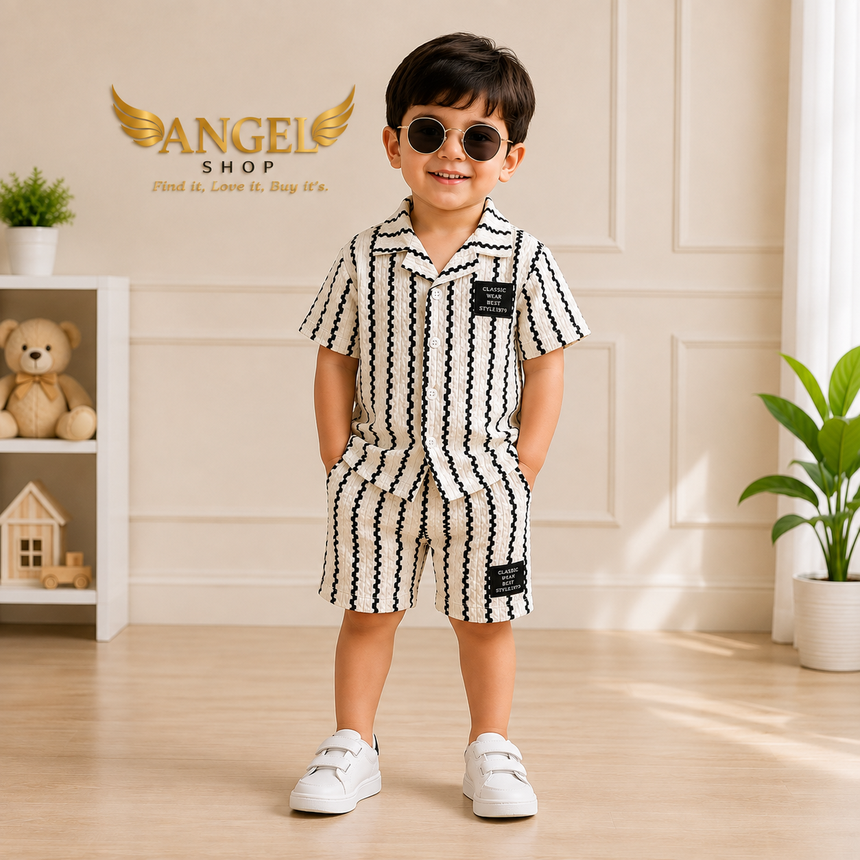 Baby Boys Korean Stylish Shirt & Shorts Set | Casual Summer Outfit (3–36 Months)