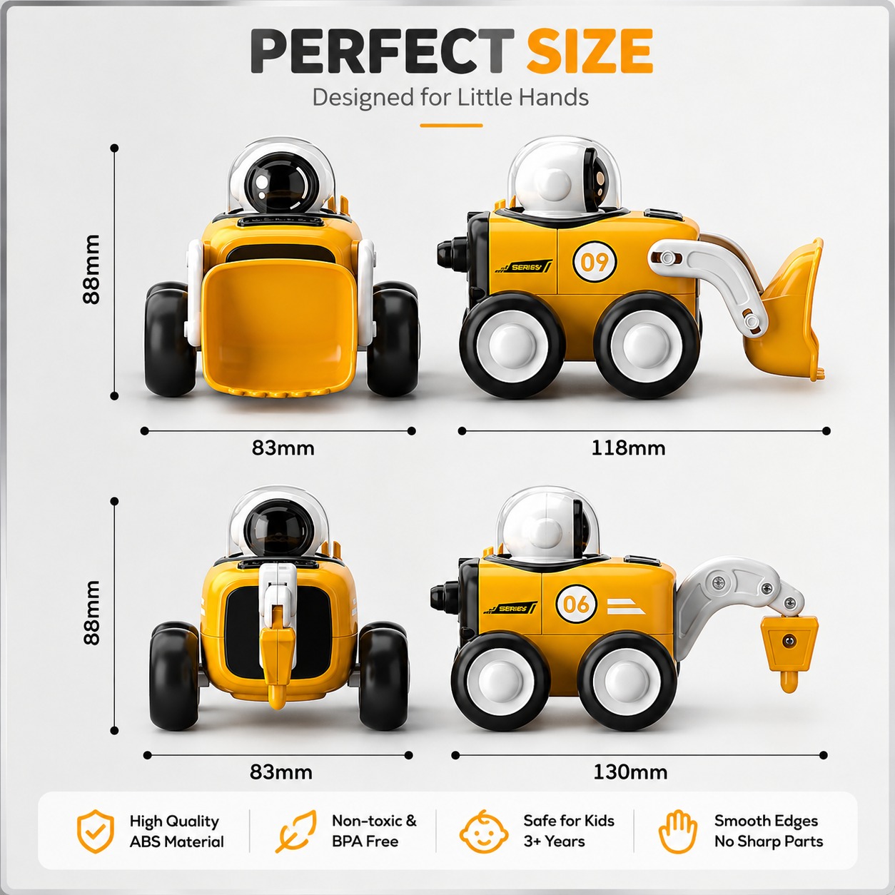 Kids Push & Go Astronaut Construction Vehicle Toy | Space Work Crew Engineering Vehicle Toy_img_5