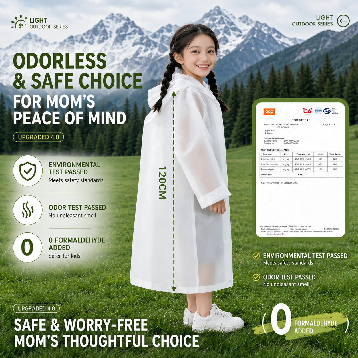 Kids PEVA Hooded Raincoat with Backpack Space - Waterproof & Lightweight Children's Raincoat (3 to 8 years)_img_4