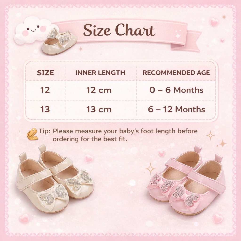 Baby Girls Butterfly Bow Soft Anti-Slip Princess Party Shoes (0 to 12 months)_img_6