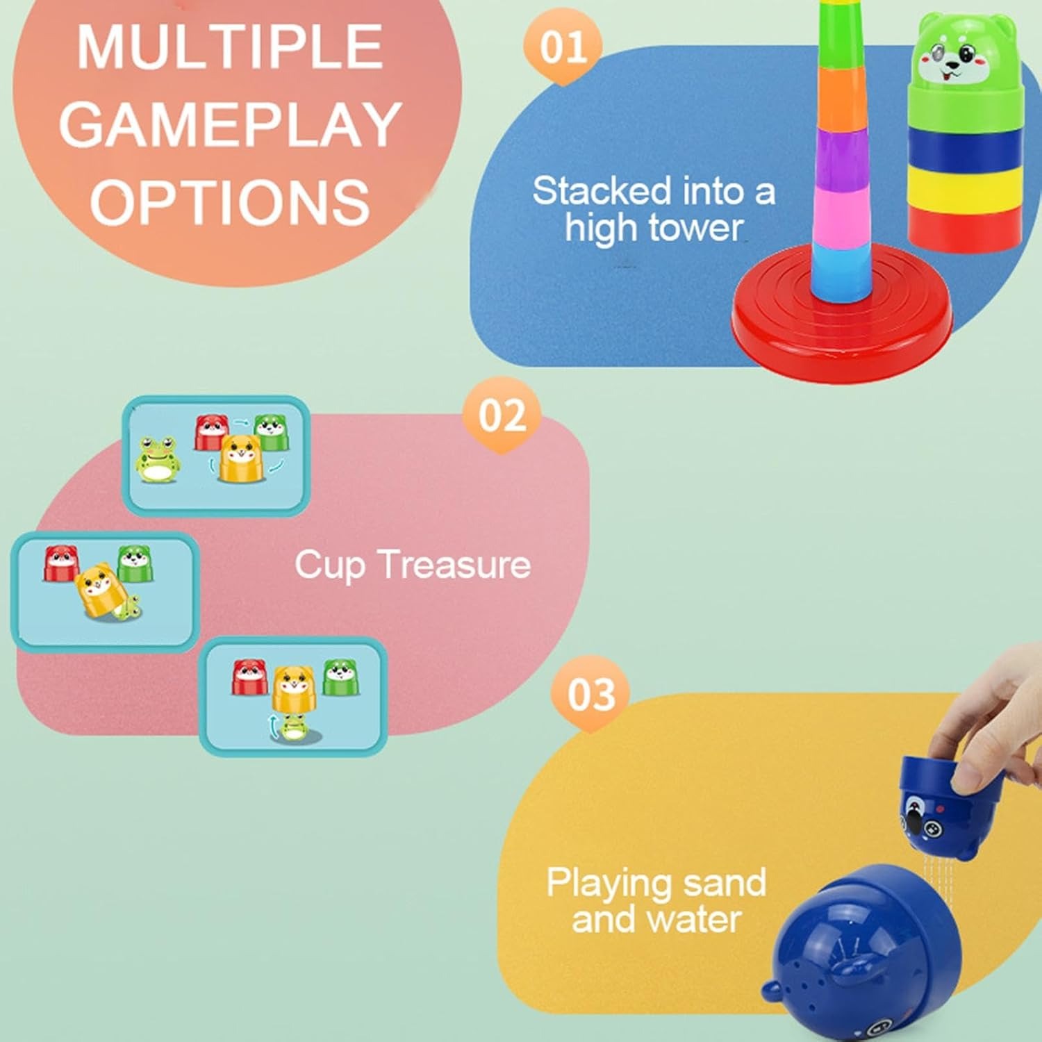 Kids 3-In-1 Colorful Ring Toss Game & Stacking Toy Set| Learning & Skill Development Toy For Toddlers_img_3