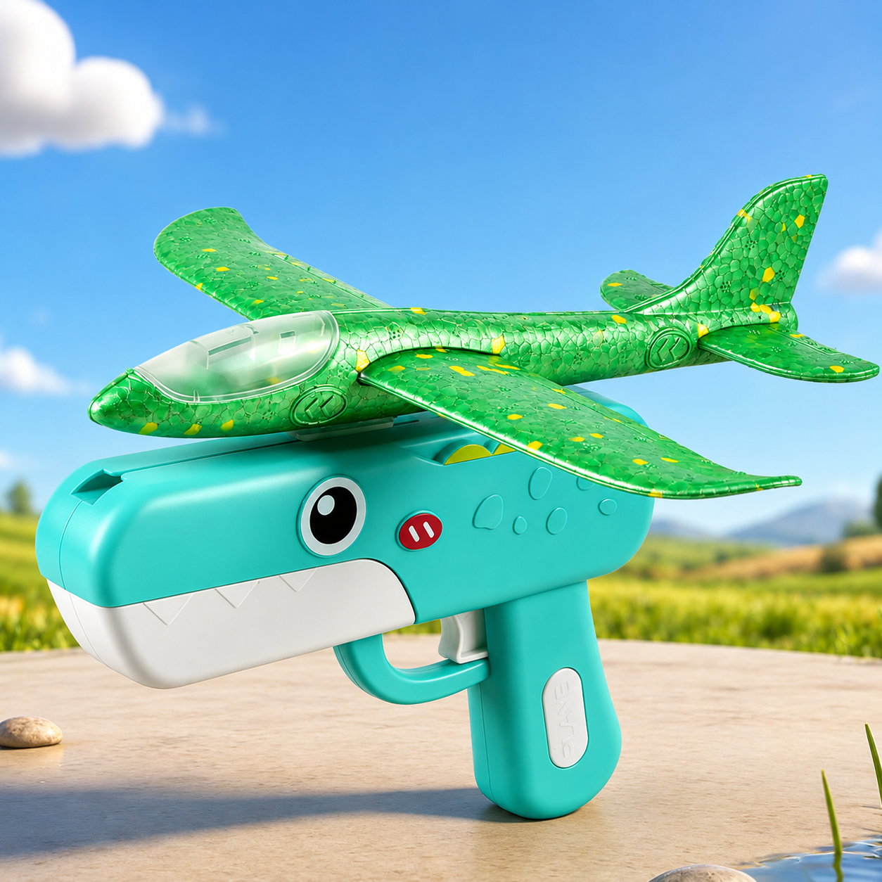 Kids Foam Airplane Launcher Gun Toy | EVA Glider Plane with Catapult Launcher | Outdoor Flying Toy for Boys & Girls_img_7