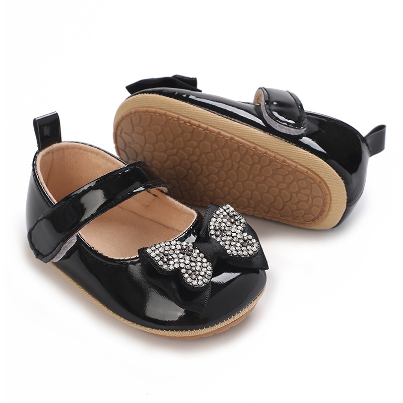 Baby Girls Butterfly Bow Soft Anti-Slip Princess Party Shoes (0 to 12 months)