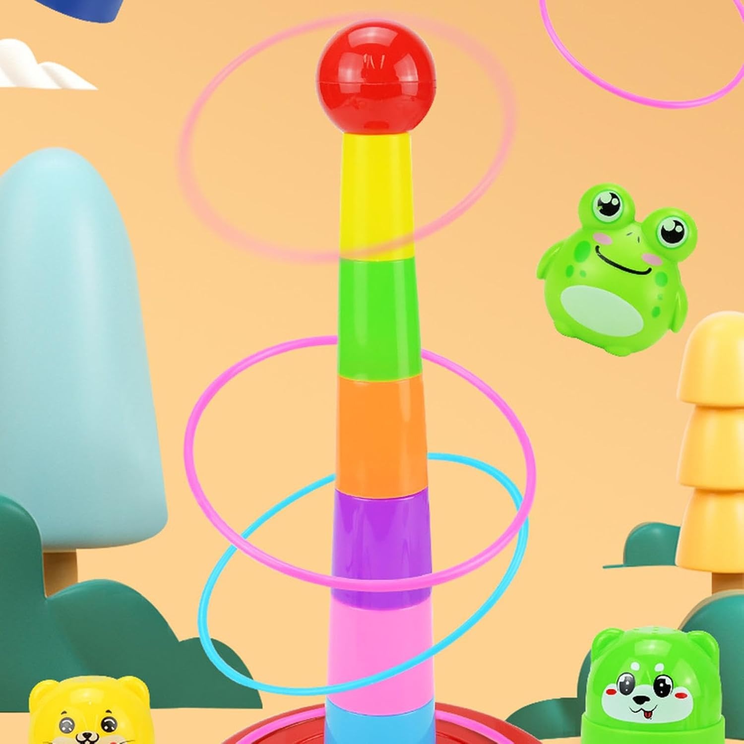 Kids 3-In-1 Colorful Ring Toss Game & Stacking Toy Set| Learning & Skill Development Toy For Toddlers_img_4