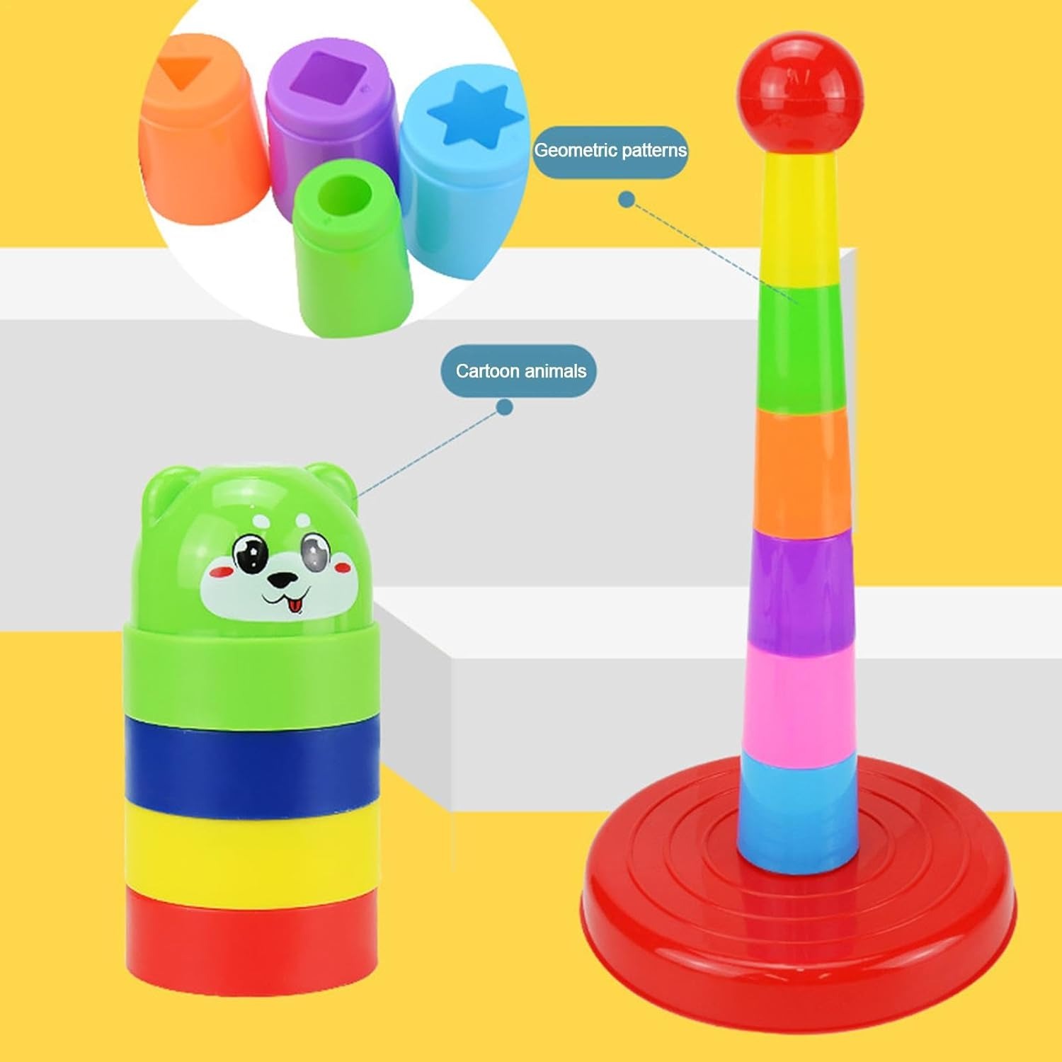 Kids 3-In-1 Colorful Ring Toss Game & Stacking Toy Set| Learning & Skill Development Toy For Toddlers_img_6