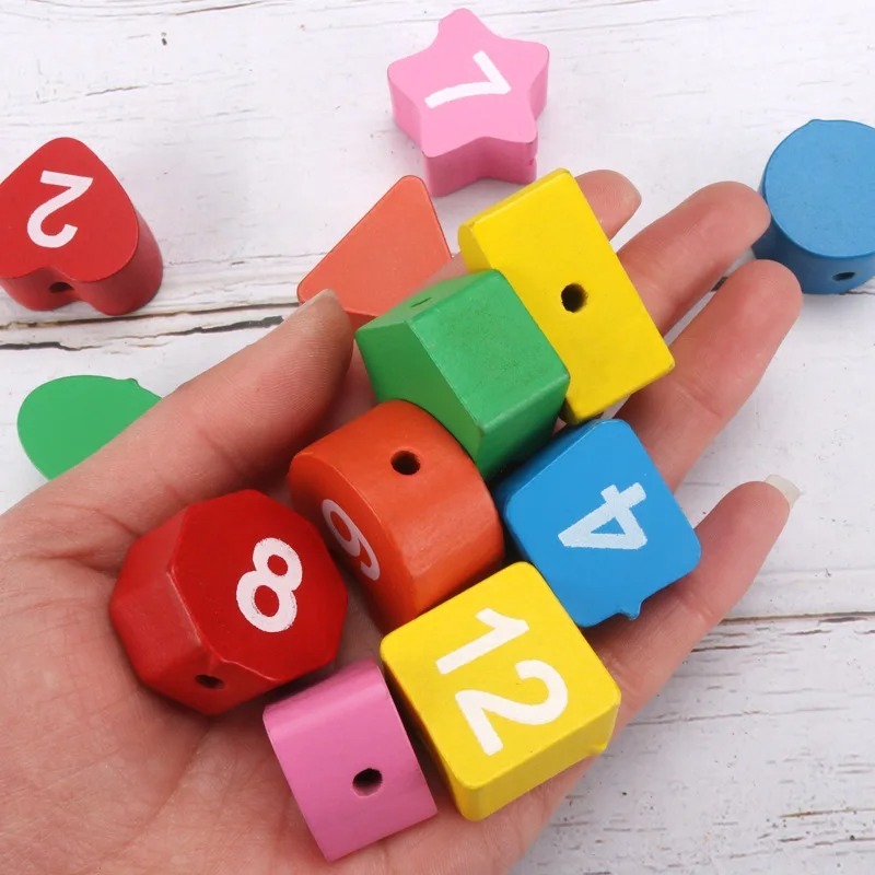 Kids Wooden Educational Clock Toy With Number Shapes - Learning Time, Shapes & Colors Montessori Toy Set_img_2