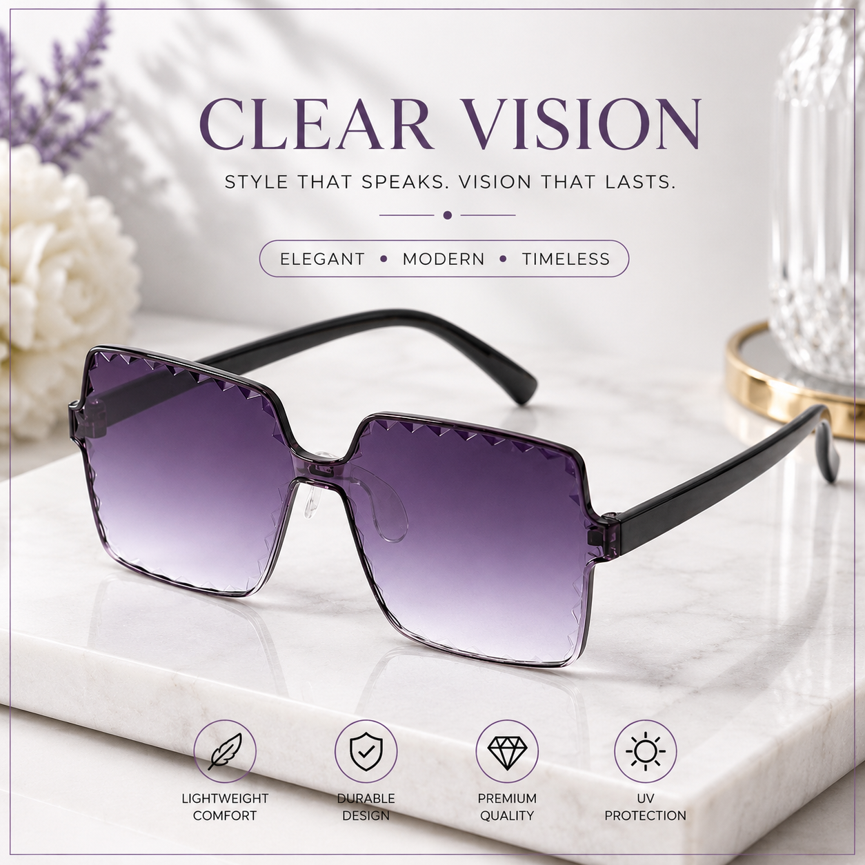 Kids Stylish Square Sunglasses for Boys & Girls | Lightweight UV Protection Eyewear with Sunglass Case_img_5