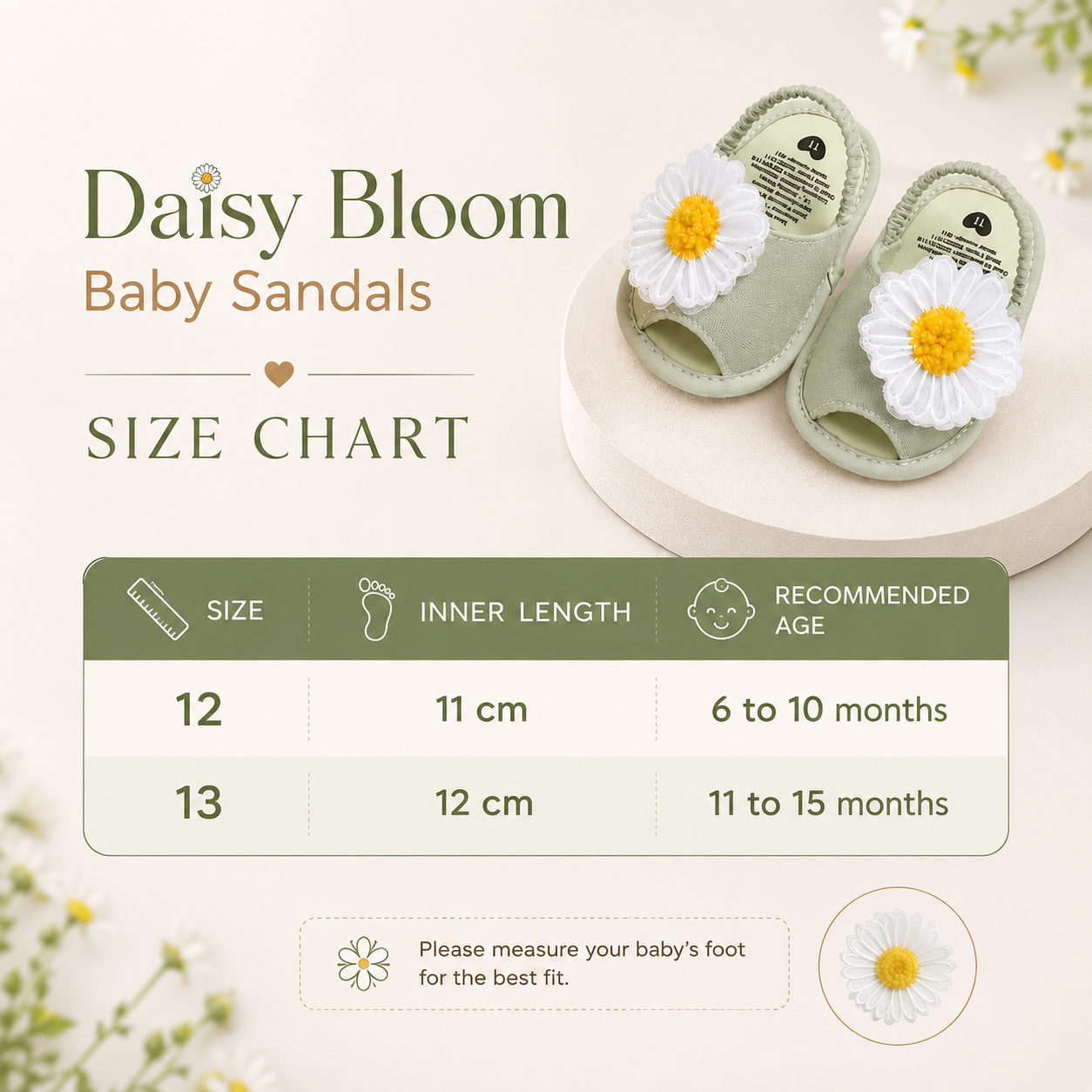 Baby Summer Cute Flower Daisy Sandals (6 to 15 Months)_img_6