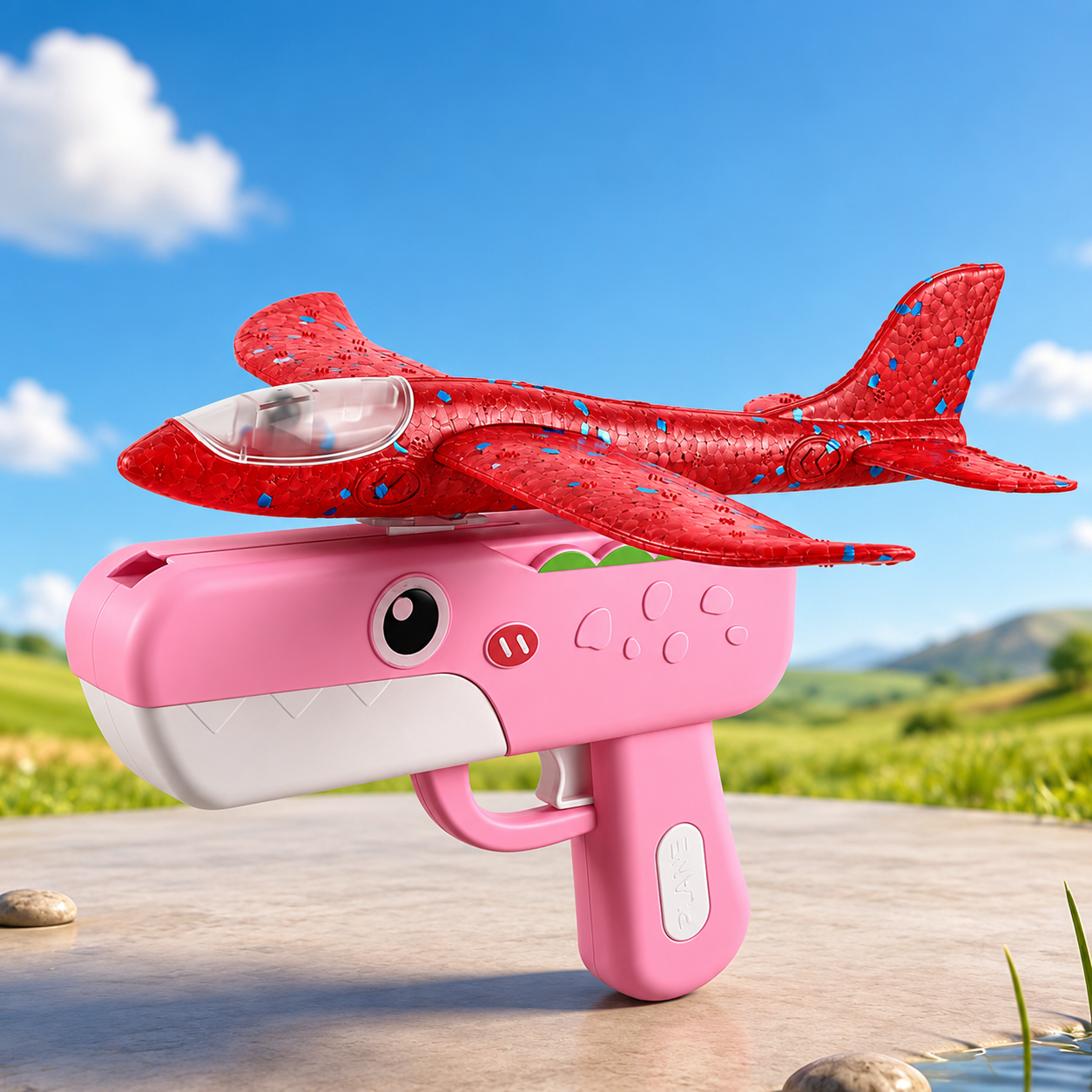 Kids Foam Airplane Launcher Gun Toy | EVA Glider Plane with Catapult Launcher | Outdoor Flying Toy for Boys & Girls_img_6