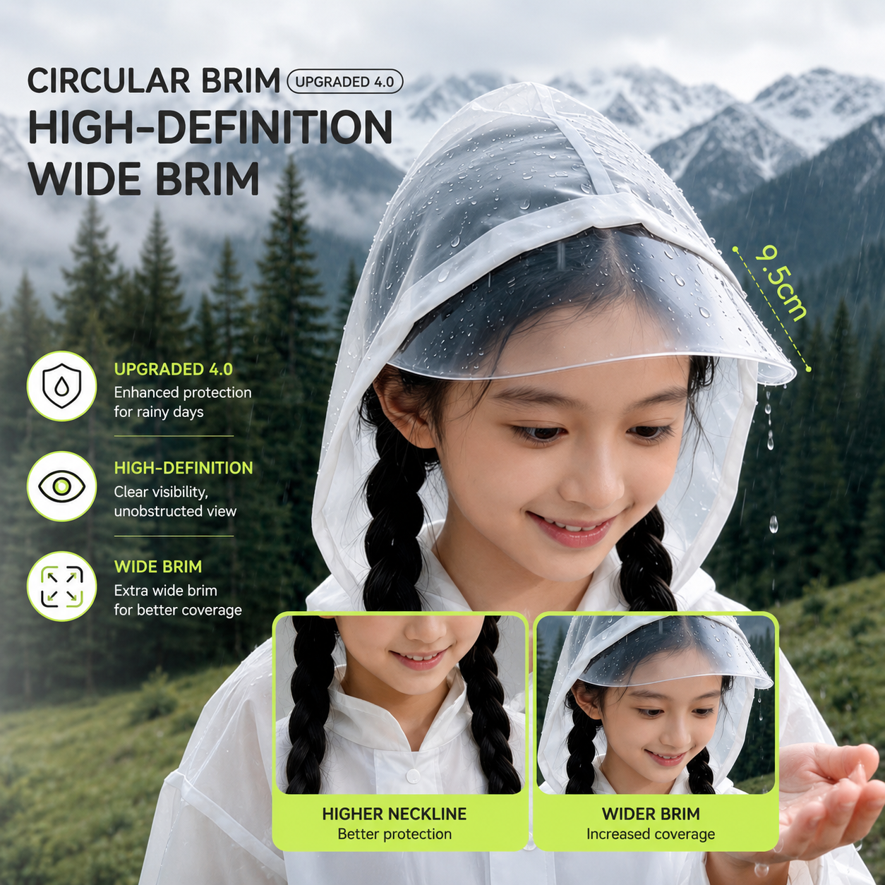 Kids PEVA Hooded Raincoat with Backpack Space - Waterproof & Lightweight Children's Raincoat (3 to 8 years)_img_2