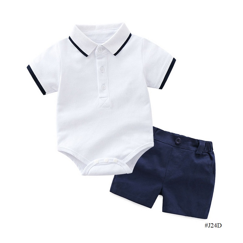 Baby Boy Polo Romper T Shirt with Shorts Pants Set ( 1 to 2 years)