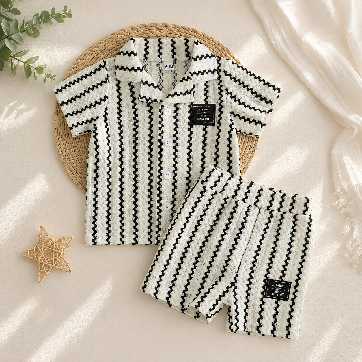 Baby Boys Korean Stylish Shirt & Shorts Set | Casual Summer Outfit (3–36 Months)_img_1