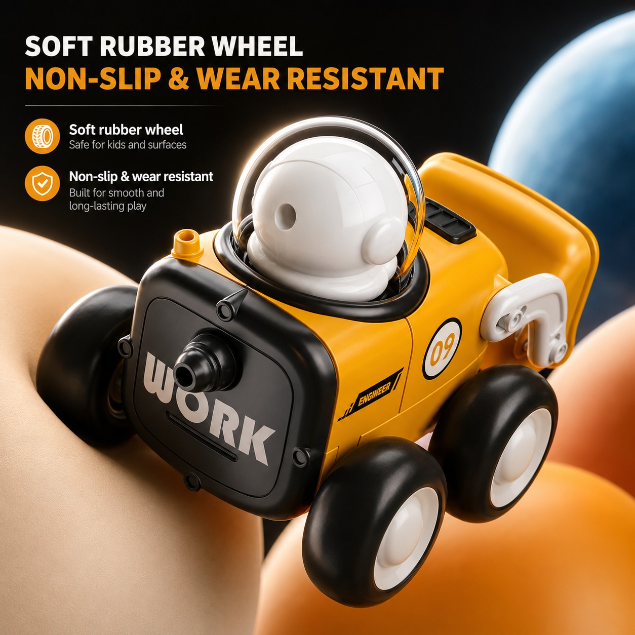 Kids Push & Go Astronaut Construction Vehicle Toy | Space Work Crew Engineering Vehicle Toy_img_2