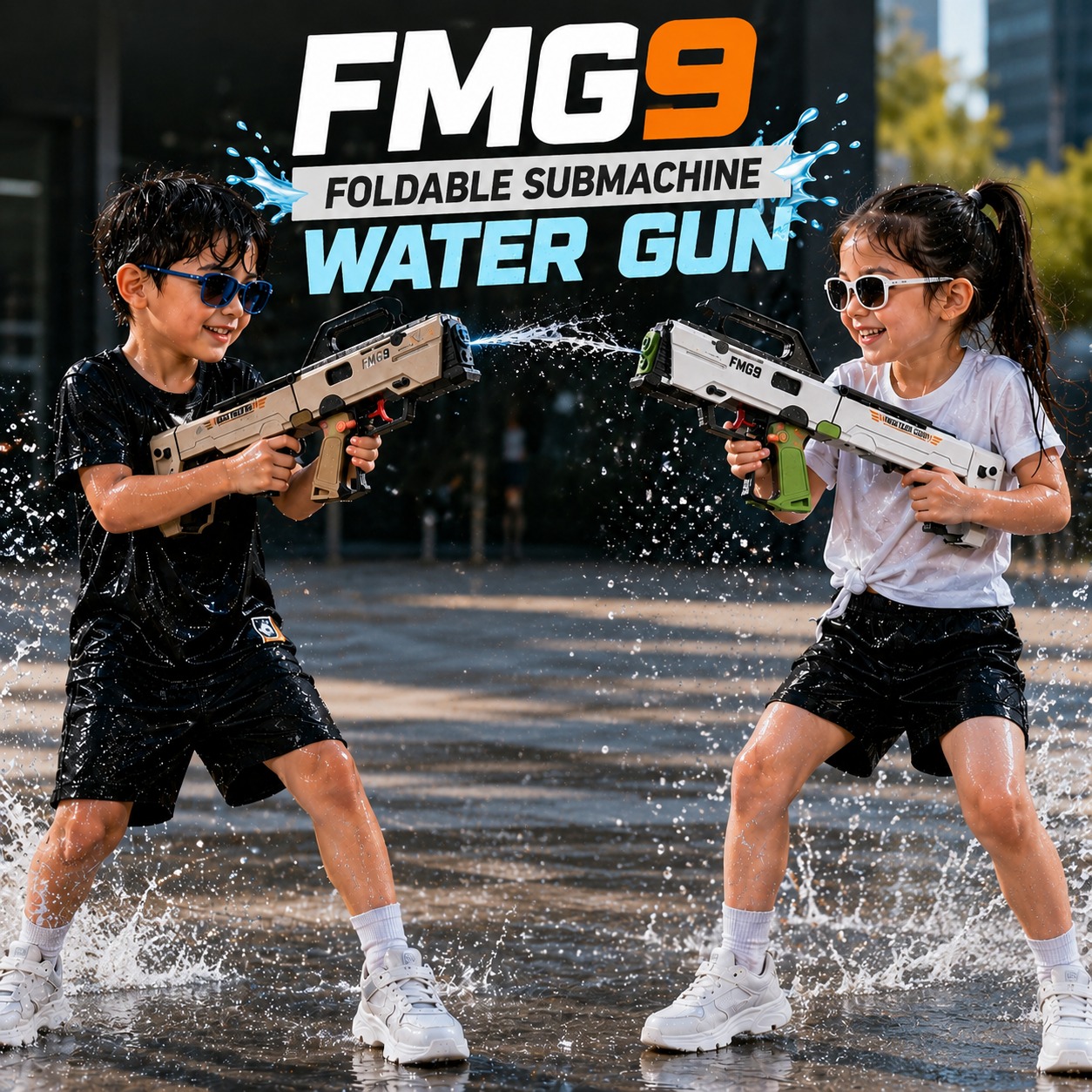 Kids FMG9 Foldable Water Gun – Large Capacity Water Blaster | Fun Outdoor Water Toy_img_0