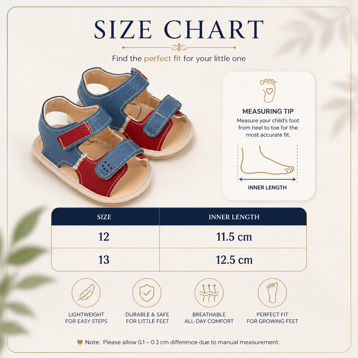 Baby Premium Breathable Anti-Slip Toddler First Walker Double Colour Sandals (6 to 18 months)_img_2