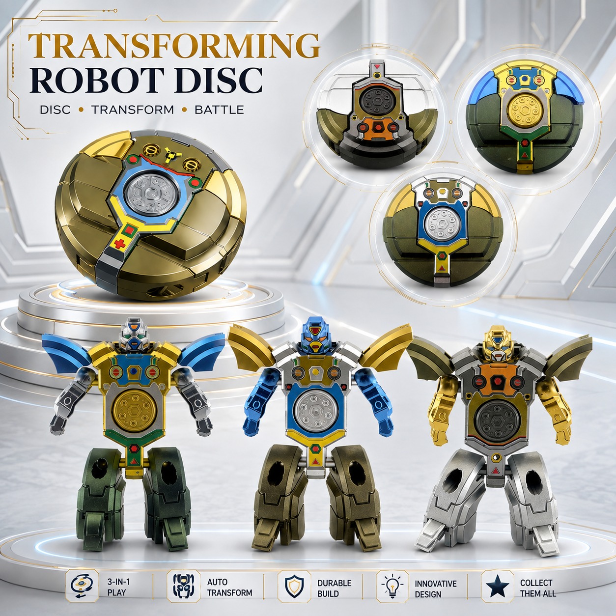 2-In-1 Transforming Robot Disc Toy For Kids | Robot & Disc Mode_img_0