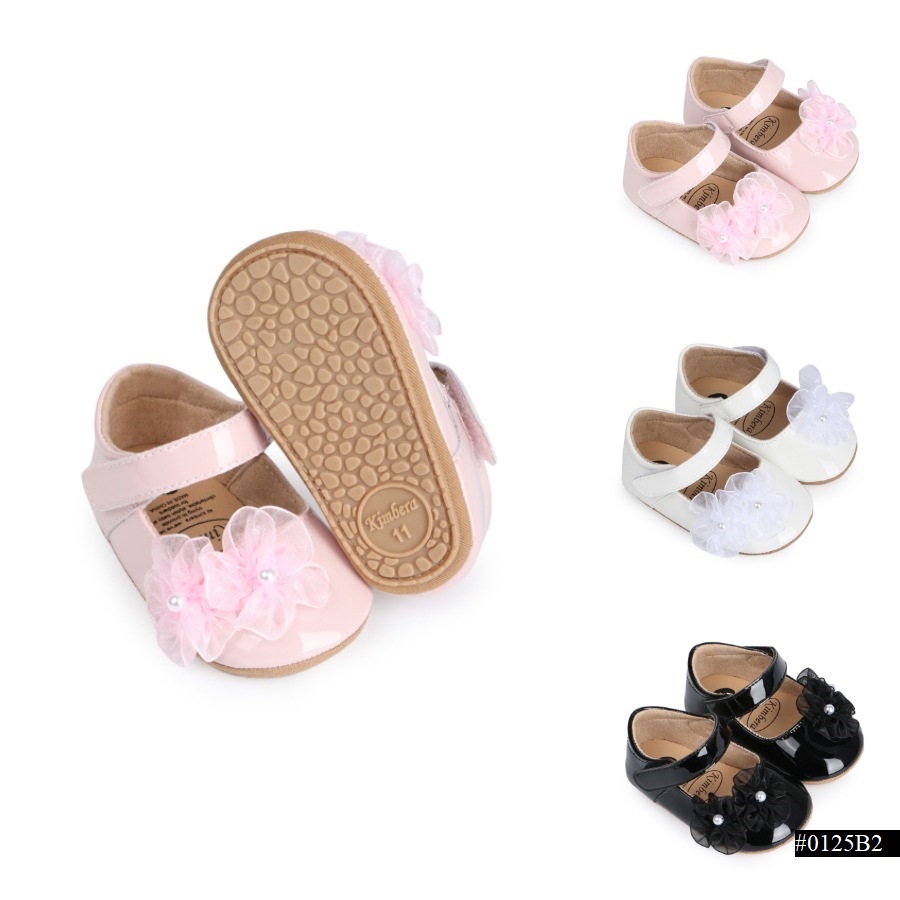 Baby Girl Floral Patent Leather Anti-Slip Sole Party Shoe (0 to 15 months) for ANGEL