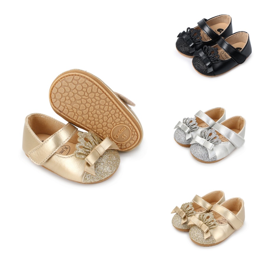 Baby Girl Princess Crown Anti-Slip Sole Party Shoe (0 to 10 months) for ANGEL_img_0