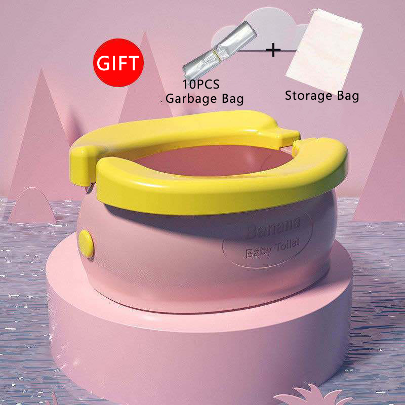 Baby Foldable Travel Potty Seat with 10PCS Garbage Bags & Storage Bag | Portable Toddler Toilet_img_16