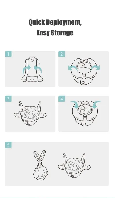 Baby Foldable Travel Potty Seat with 10PCS Garbage Bags & Storage Bag | Portable Toddler Toilet_img_8