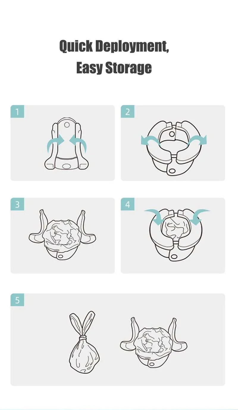 Baby Foldable Travel Potty Seat with 10PCS Garbage Bags & Storage Bag | Portable Toddler Toilet_img_8