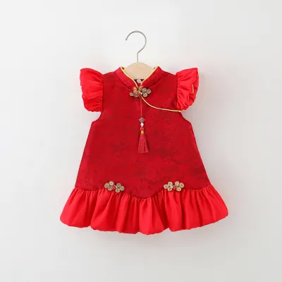 Baby Girl Elegant Traditional Style Red Party Dress (6 months to 3 years) for your ANGEL_img_1