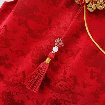 Baby Girl Elegant Traditional Style Red Party Dress (6 months to 3 years) for your ANGEL_img_4