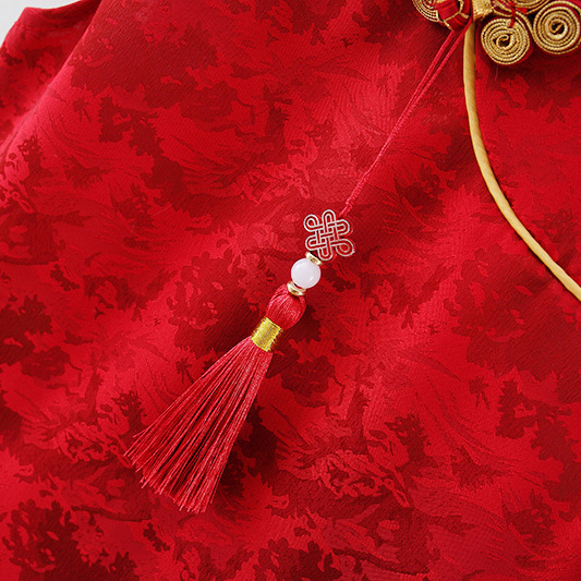 Baby Girl Elegant Traditional Style Red Party Dress (6 months to 3 years) for your ANGEL_img_4