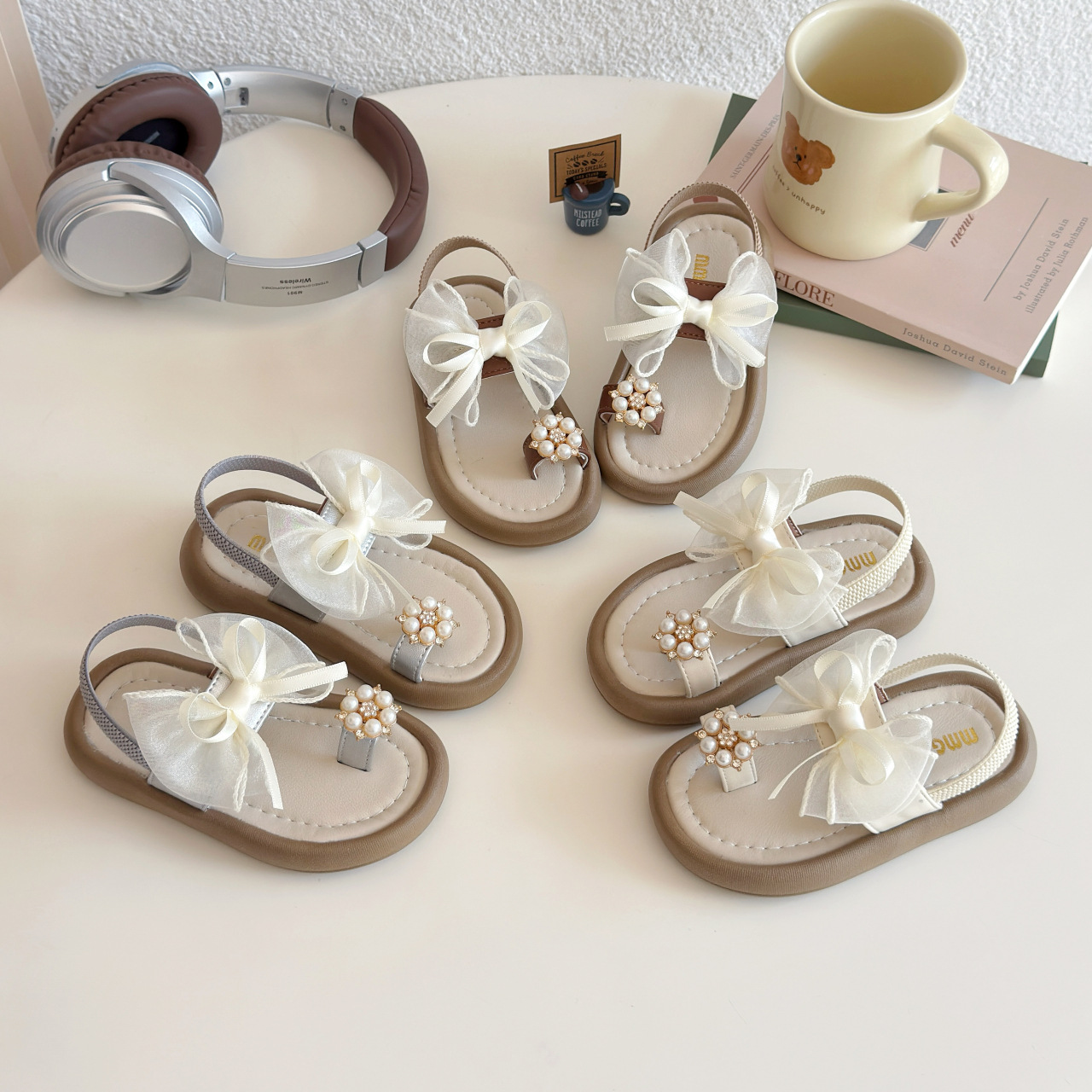 Baby Girl Summer Cute Soft Bow Pearl Sandals (1.5 to 5 years)_img_0