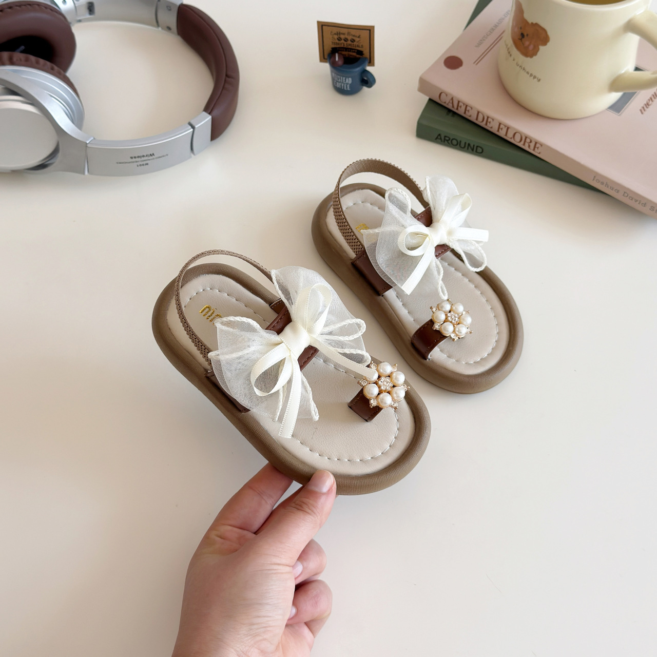 Baby Girl Summer Cute Soft Bow Pearl Sandals (1.5 to 5 years)_img_2