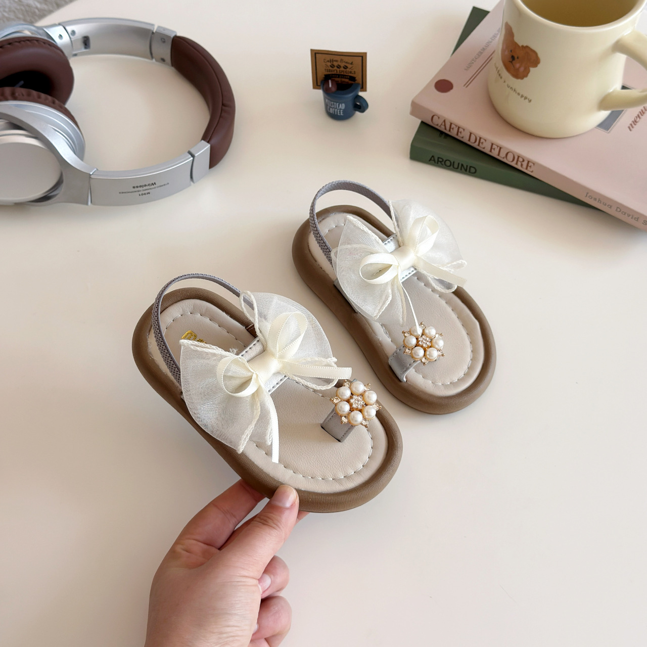 Baby Girl Summer Cute Soft Bow Pearl Sandals (1.5 to 5 years)_img_3