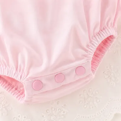 Baby Girls Floral Lace Romper Dress with 3D Flower Applique & Embroidered Hem (0 to 3 years)_img_9