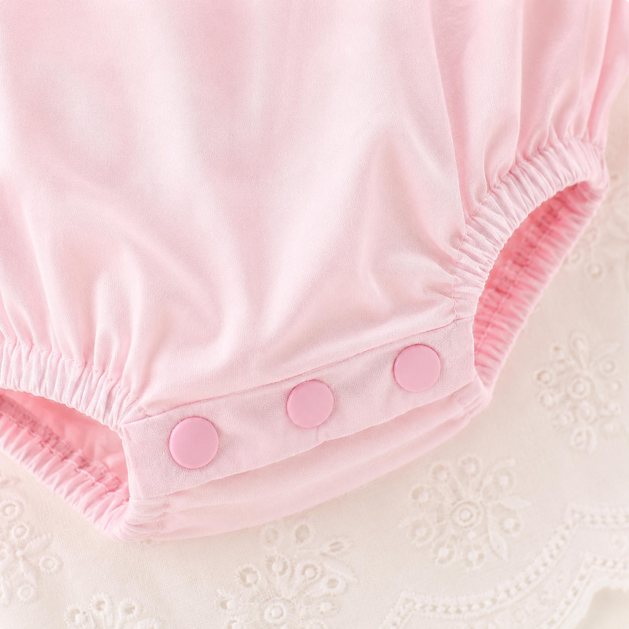 Baby Girls Floral Lace Romper Dress with 3D Flower Applique & Embroidered Hem (0 to 3 years)_img_9