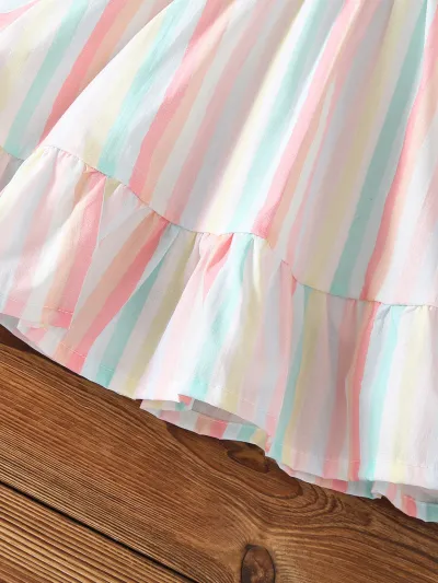 Baby Girls Pom Pom Sleeves Rainbow Summer Dress (0 to 3 years)_img_5